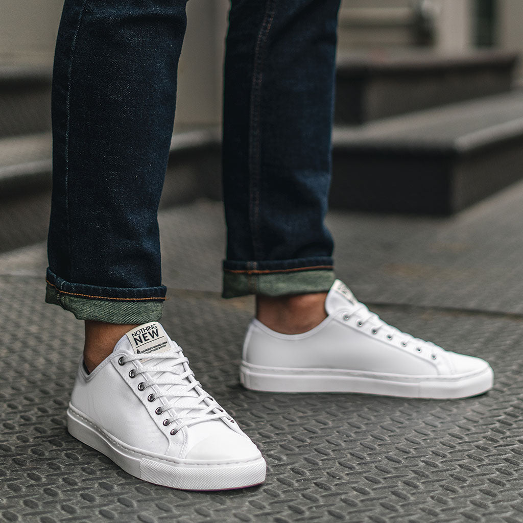 low top white sneakers