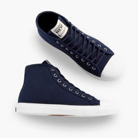 Women's High Top Designer Sneaker in Navy Canvas - Nothing New®