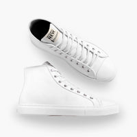 Men's White Canvas High Top Designer Sneaker - Nothing New®