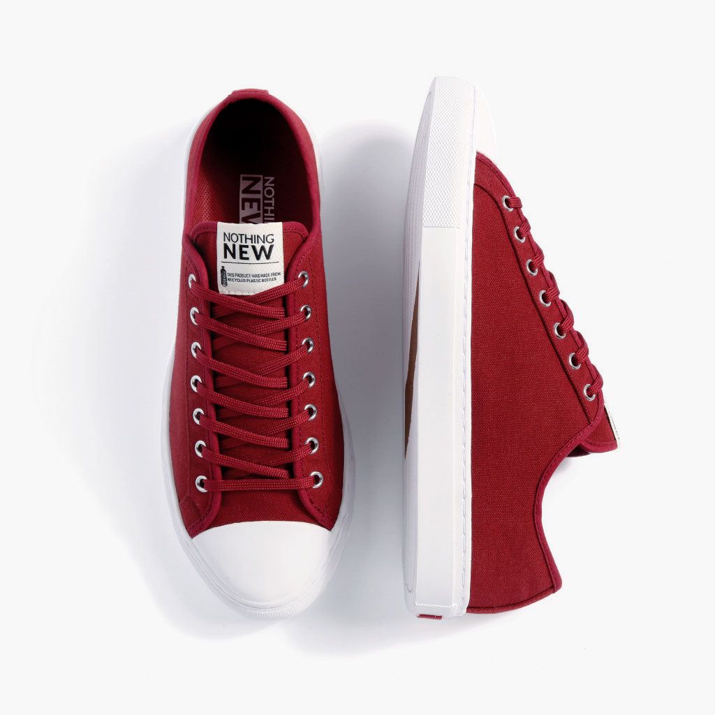 Men's Red Canvas Low Top Designer Sneaker Nothing New®
