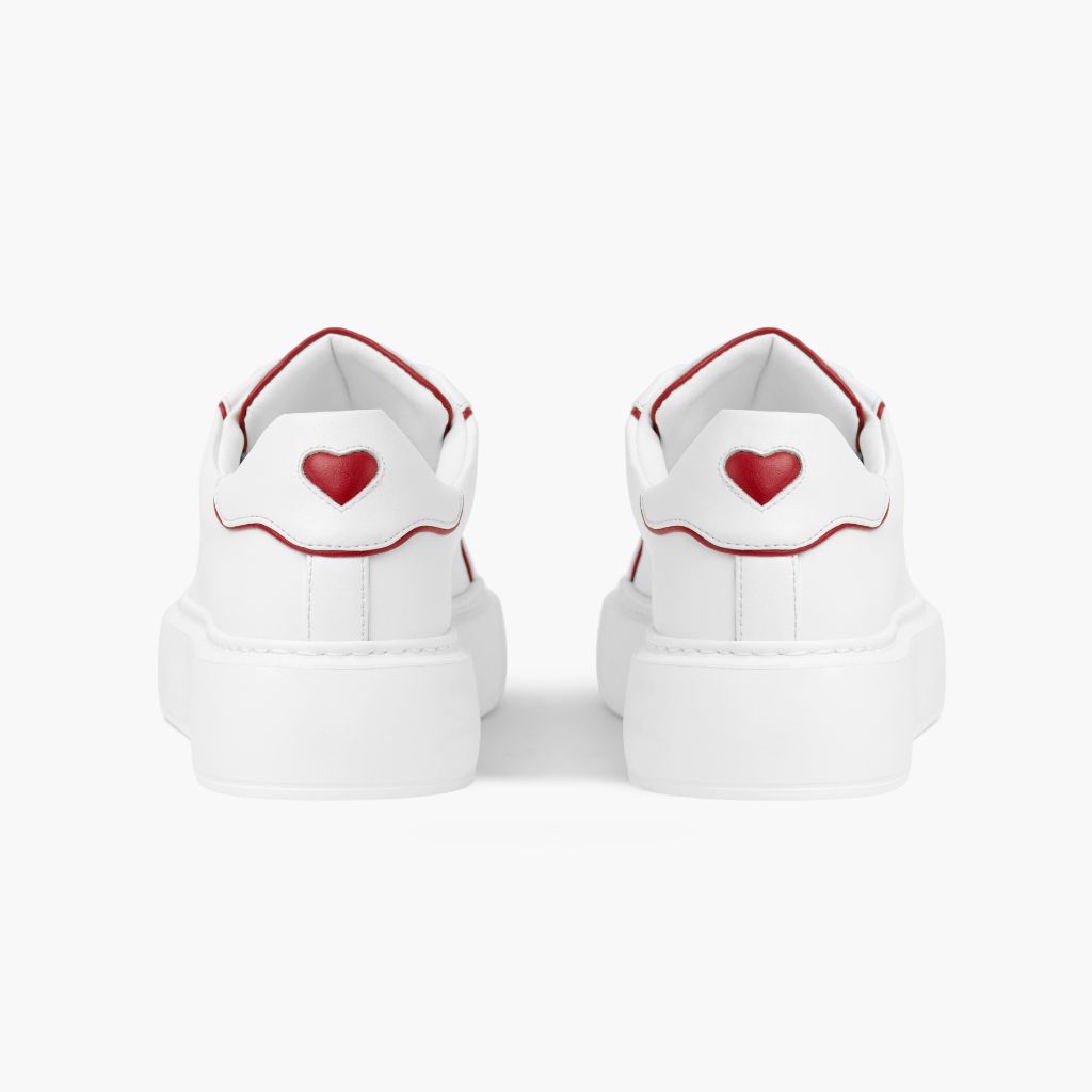 Women's Grand Leather Sneaker In Red Heart - Nothing New®