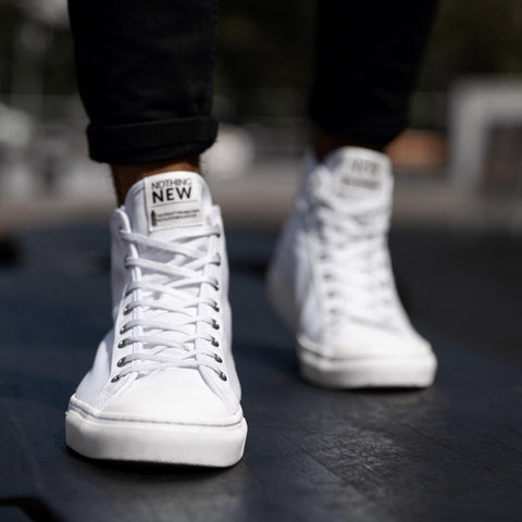 mens white canvas high tops