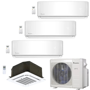 4-Zone Klimaire 23.9 SEER2 Multi Split Wall Mount Ceiling Cassette Air Conditioner Heat Pump System 9+9+9+18 - Your Grow Depot