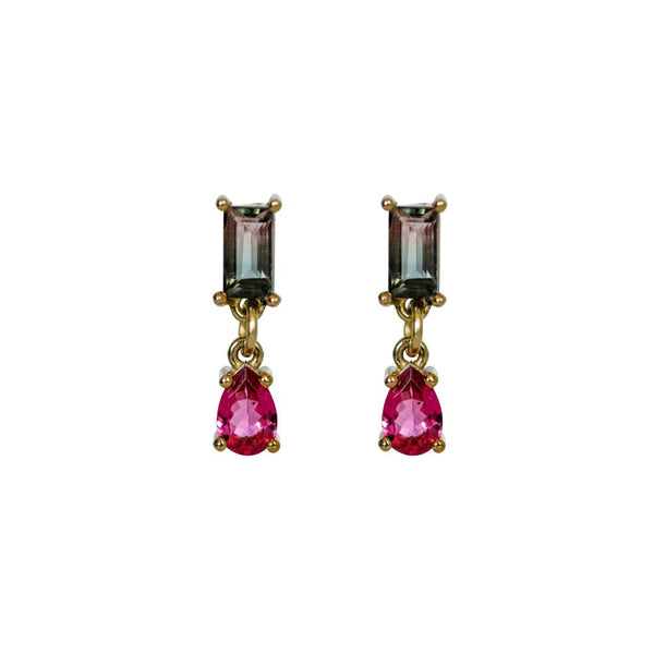 Bi Coloured Tourmaline Earrings