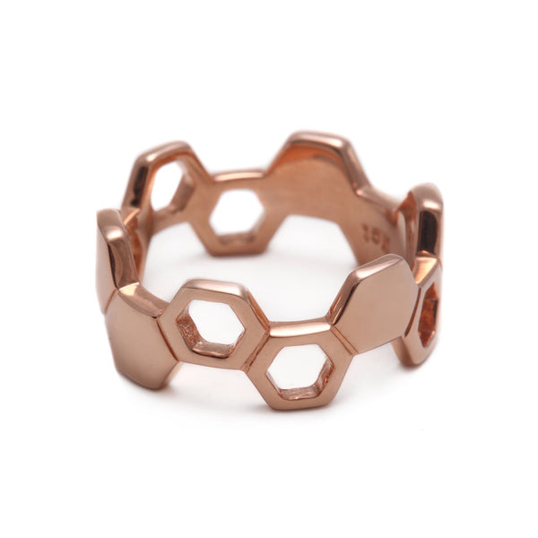 Honeycomb Rose Gold Ring