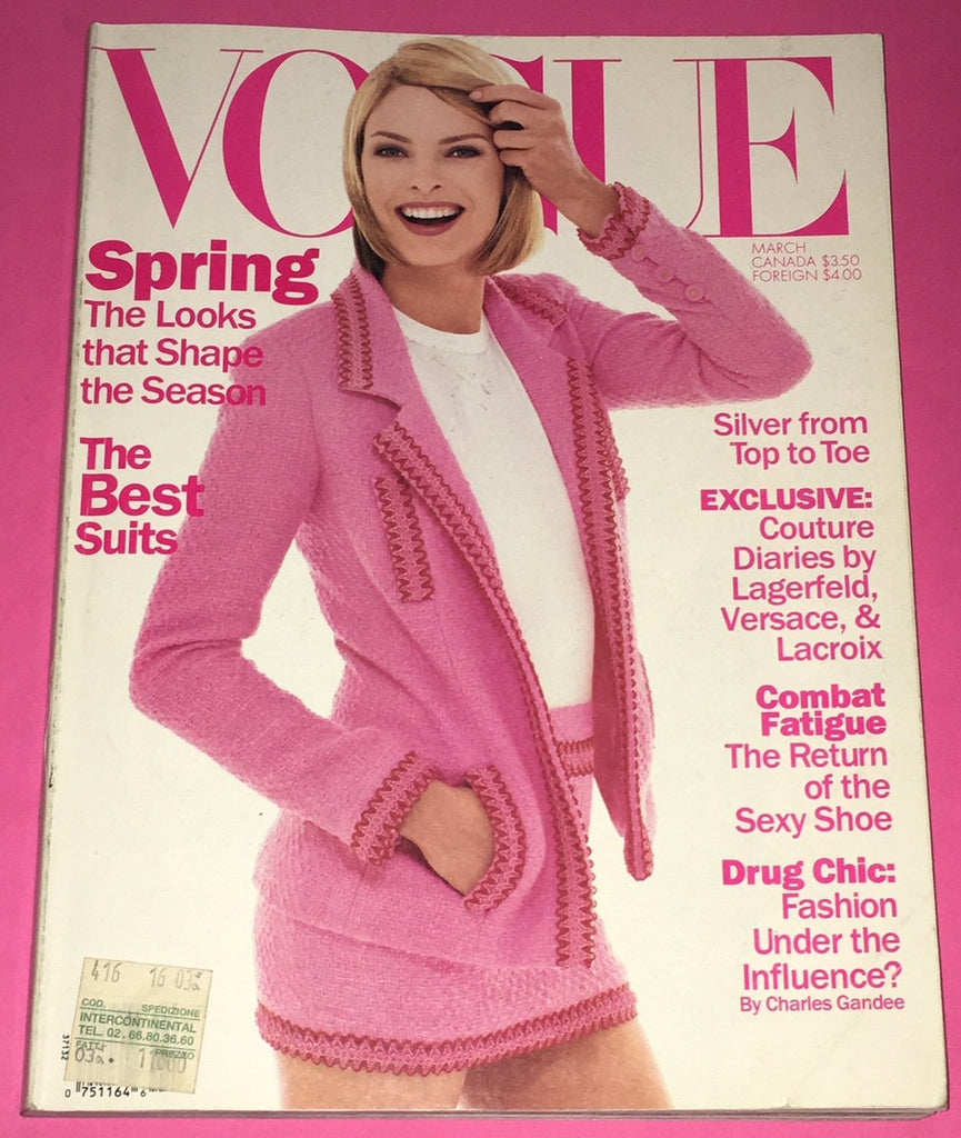 VOGUE US Magazine March 1994 LINDA EVANGELISTA Shalom Harlow CLAUDIA S