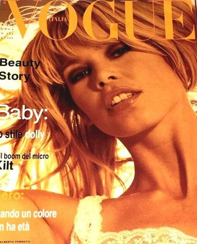 VOGUE Italia Magazine February 1994 CLAUDIA SCHIFFER Linda Evangelista