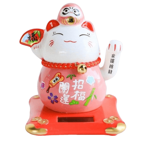 Chat Chinois Porte Bonheur Solaire Ambiance Japon C