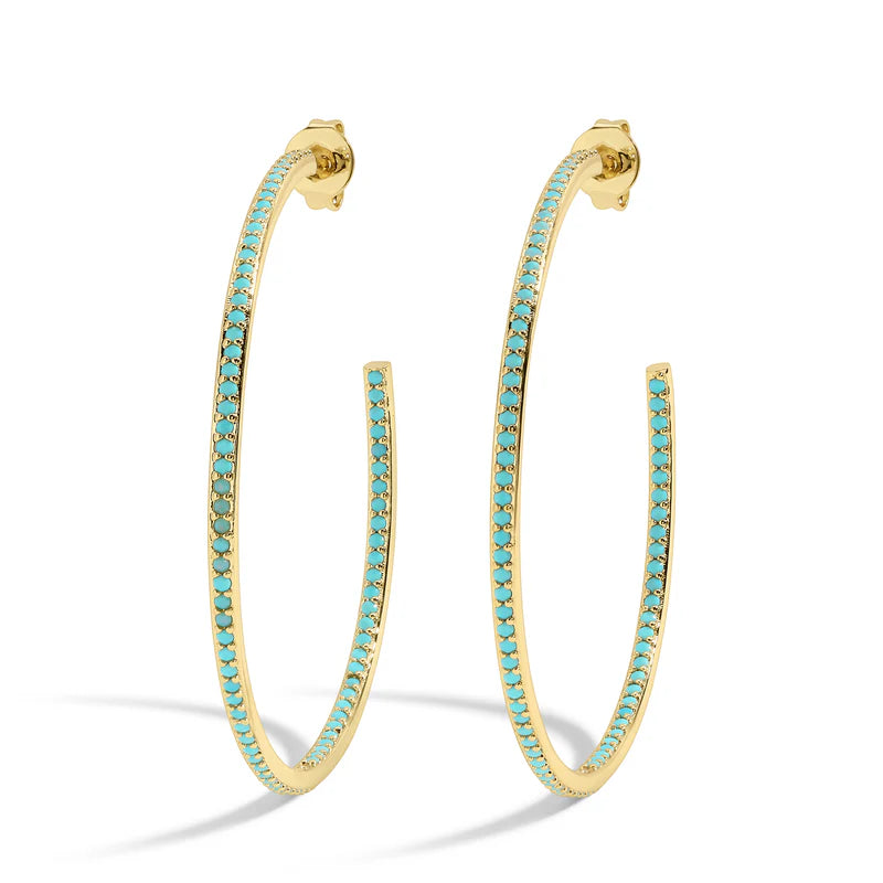 She's a Gem Hoop - Turquoise Earrings