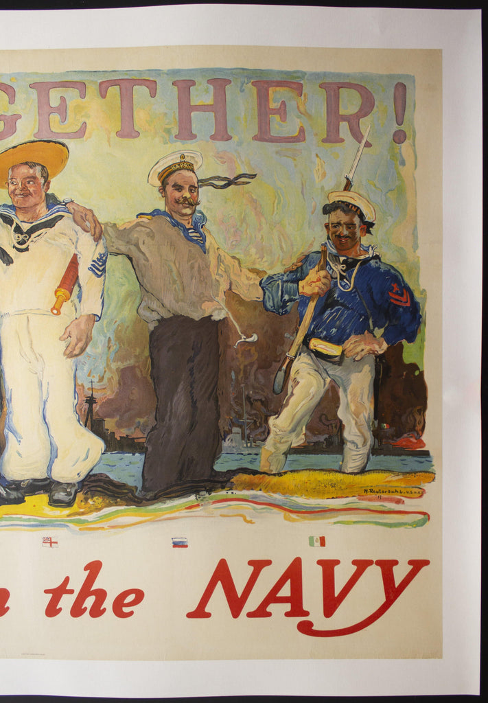 1917 All Together Enlist In The Navy by Henry Reuterdahl Recruiting ...