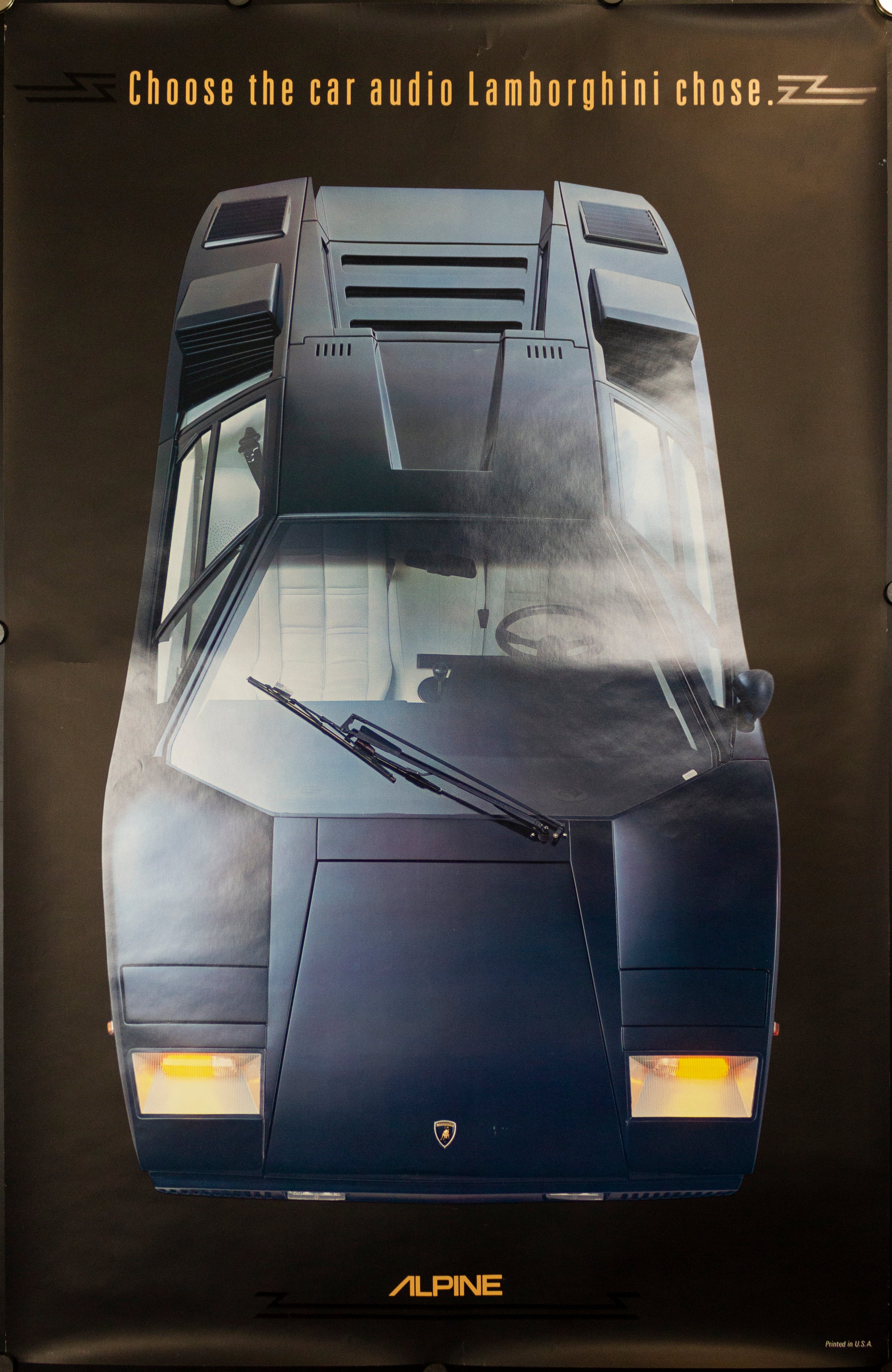 1980 Choose The Car Audio Lamborghini Chose Alpine Stereo Poster – Golden  Age Posters