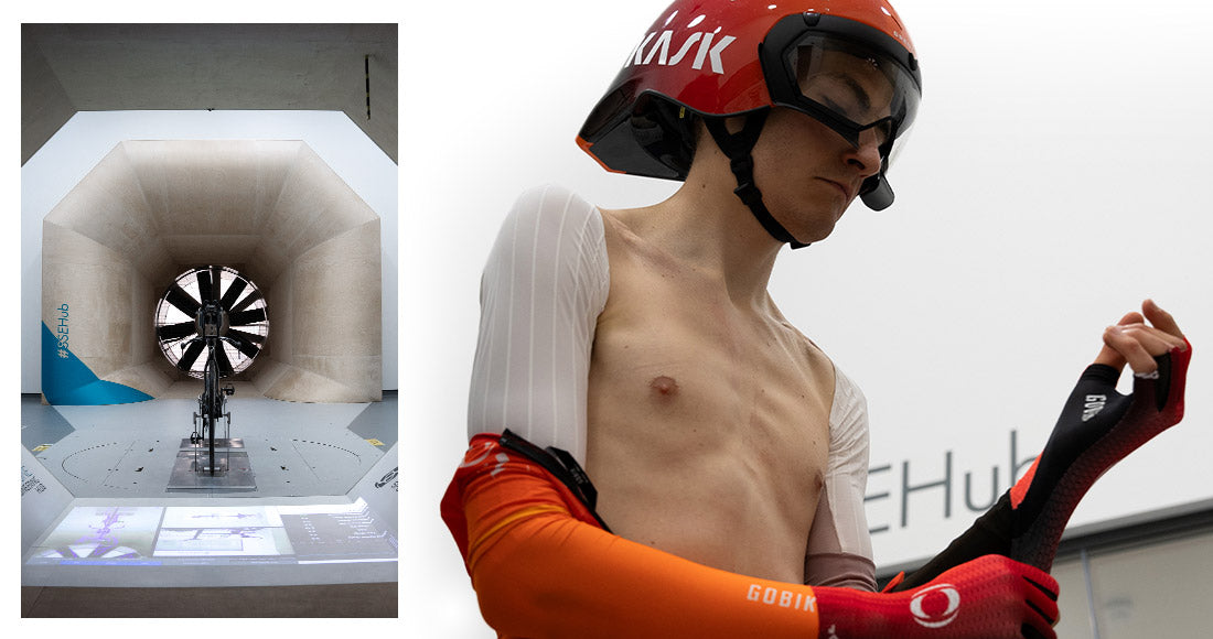 Wind tunnel on the left, Carlos Rodríguez from IGD getting ready on the right.