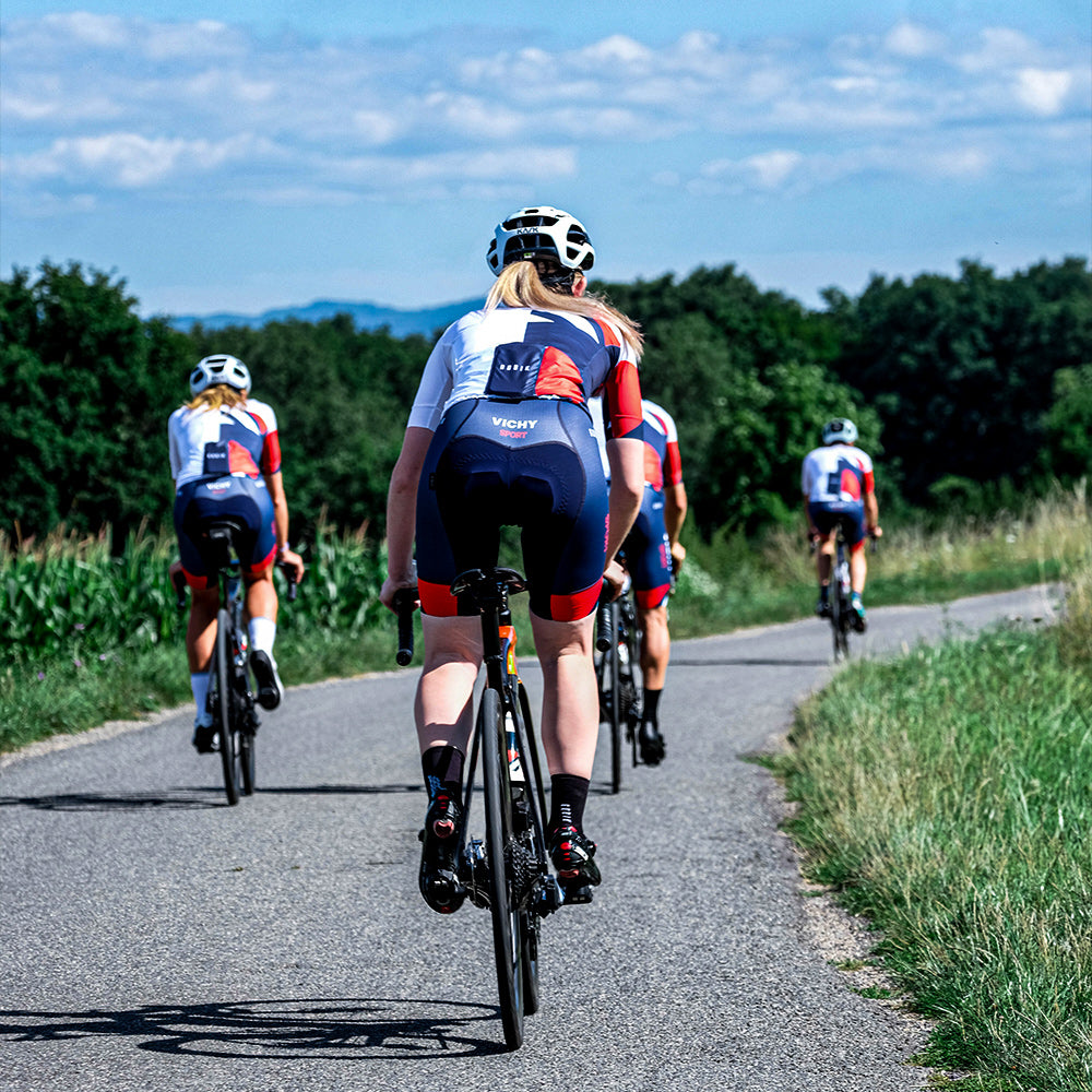 Vichy Sport cycling group climbs at France