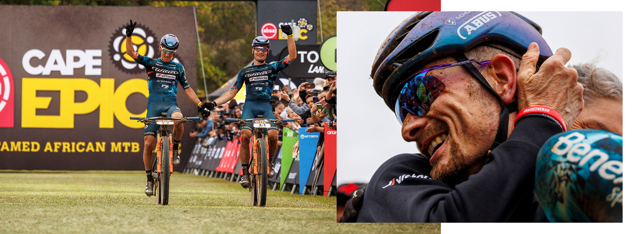 Finish line and salutations after achieving the Cape Epic
