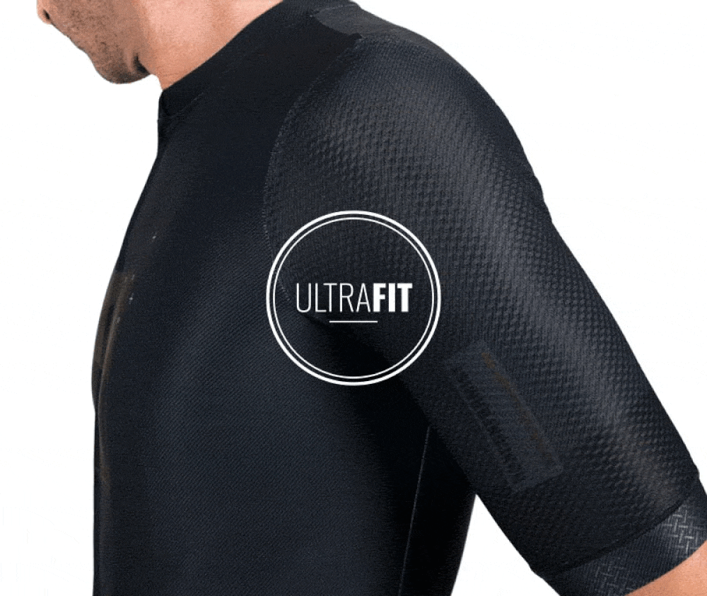 Descriptive gif of the ultrafit fit, including several different shots of the garment.