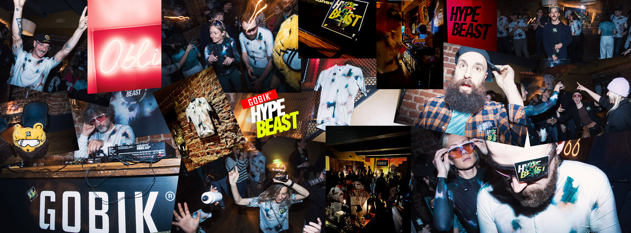 Collage der besten Momente der geheimen Party Hypebeast in Mailand