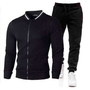 Men Fashion Zipper Sweatshirt +Sweatpants