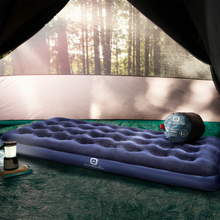Load image into Gallery viewer, Outbound Twin Lightweight Portable Flocked Air Mattress inside a tent