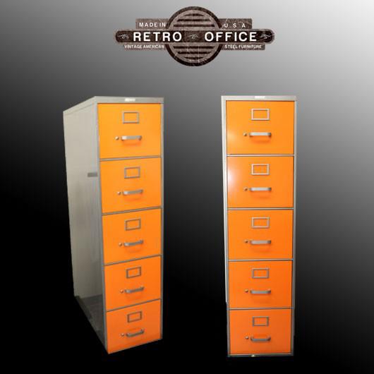 18 Legal Size 5 Drawer Vintage Steel Vertical File Cabinet