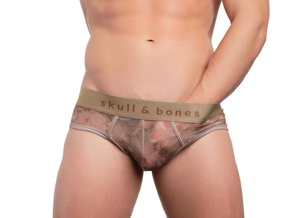 Men's Floral Brief Underwear - Hand-Painted Dutch Floral Brief – Skull and  Bones