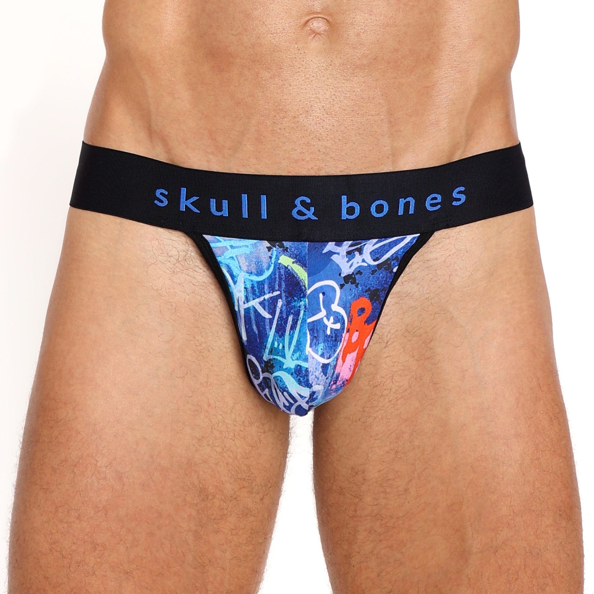 Blue Skull Graffiti Thong