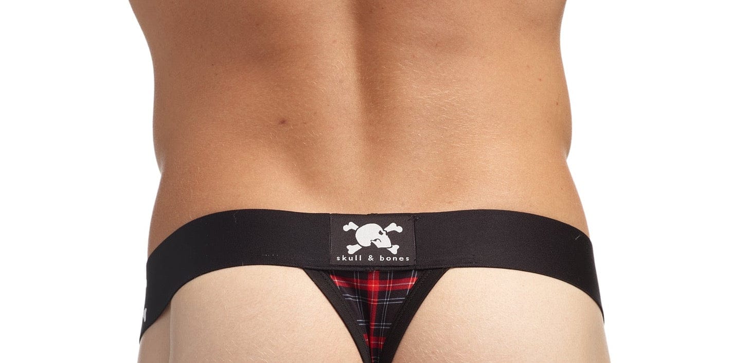 Skull & Bones Peek-A-Boo Backless Brief Tartan Plaid SB-26 at International  Jock