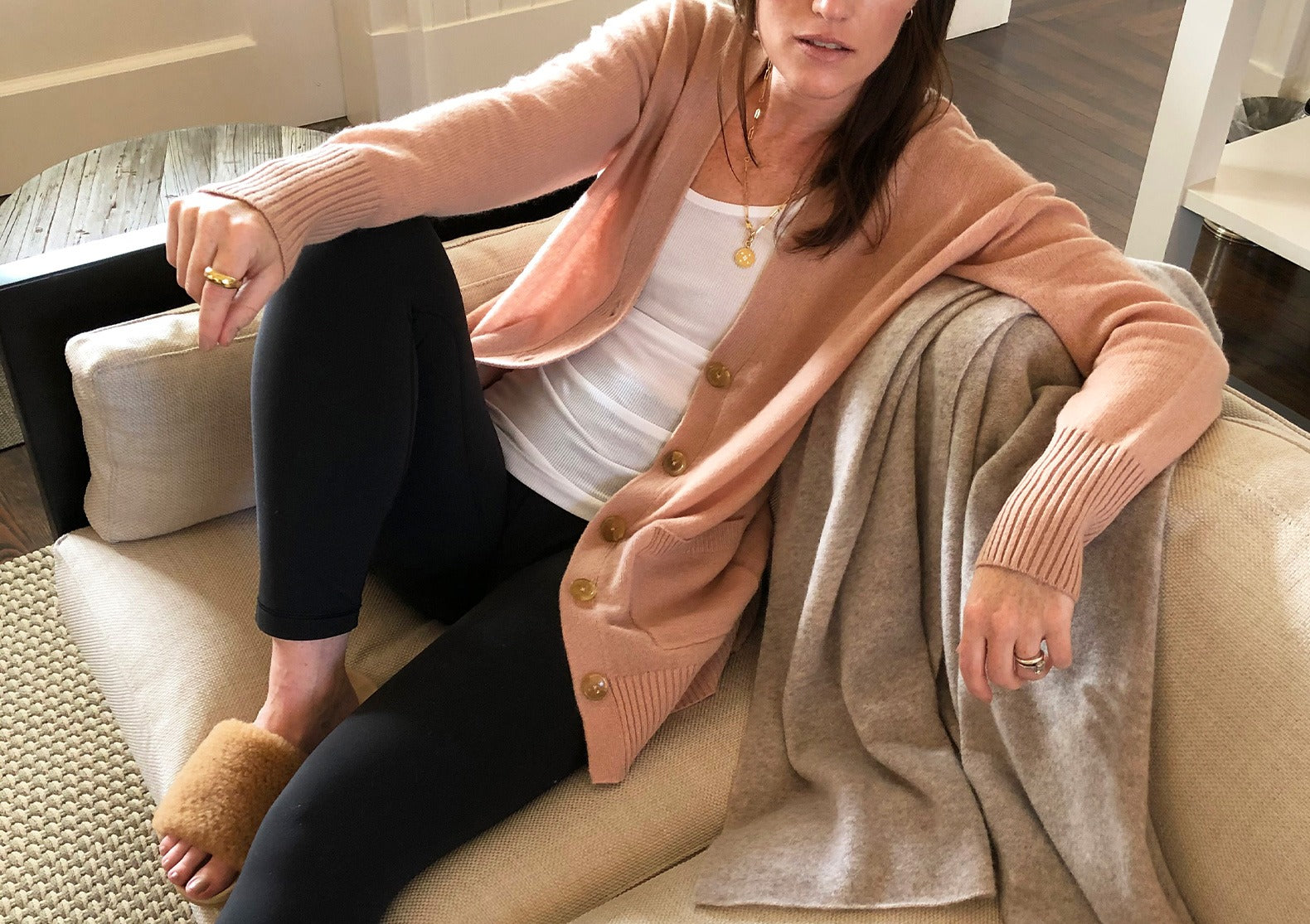The New Cashmere Loungewear With White + Warren President Catherine Mo