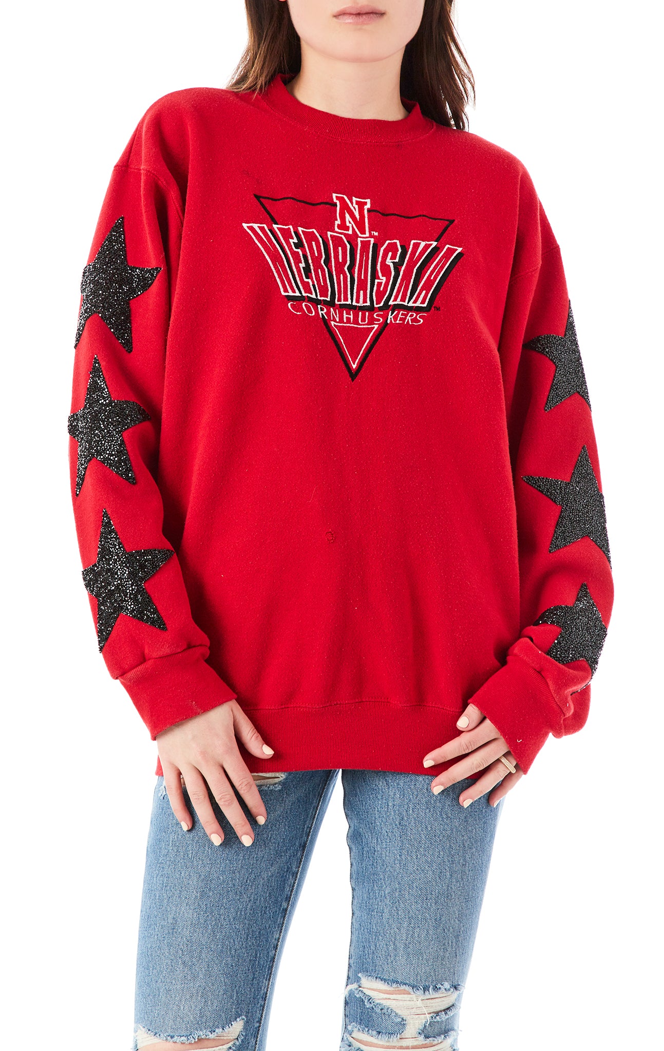 VINTAGE BLACK STAR PATCH SWEATSHIRT – LF Stores