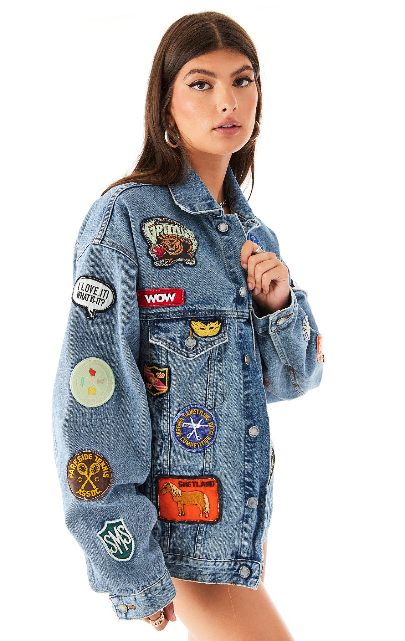 AUDREY ADDISON VINTAGE PATCH DENIM JACKET – LF Stores