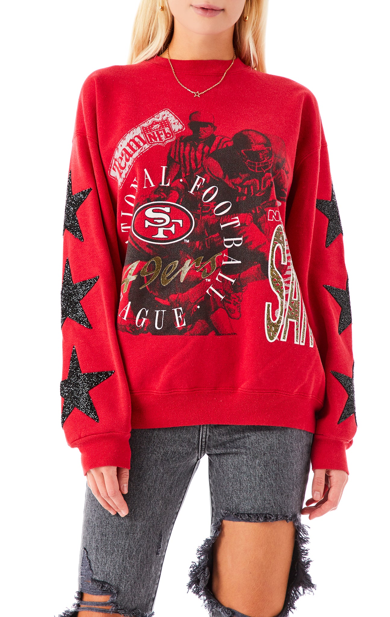 VINTAGE BLACK STAR PATCH SWEATSHIRT – LF Stores