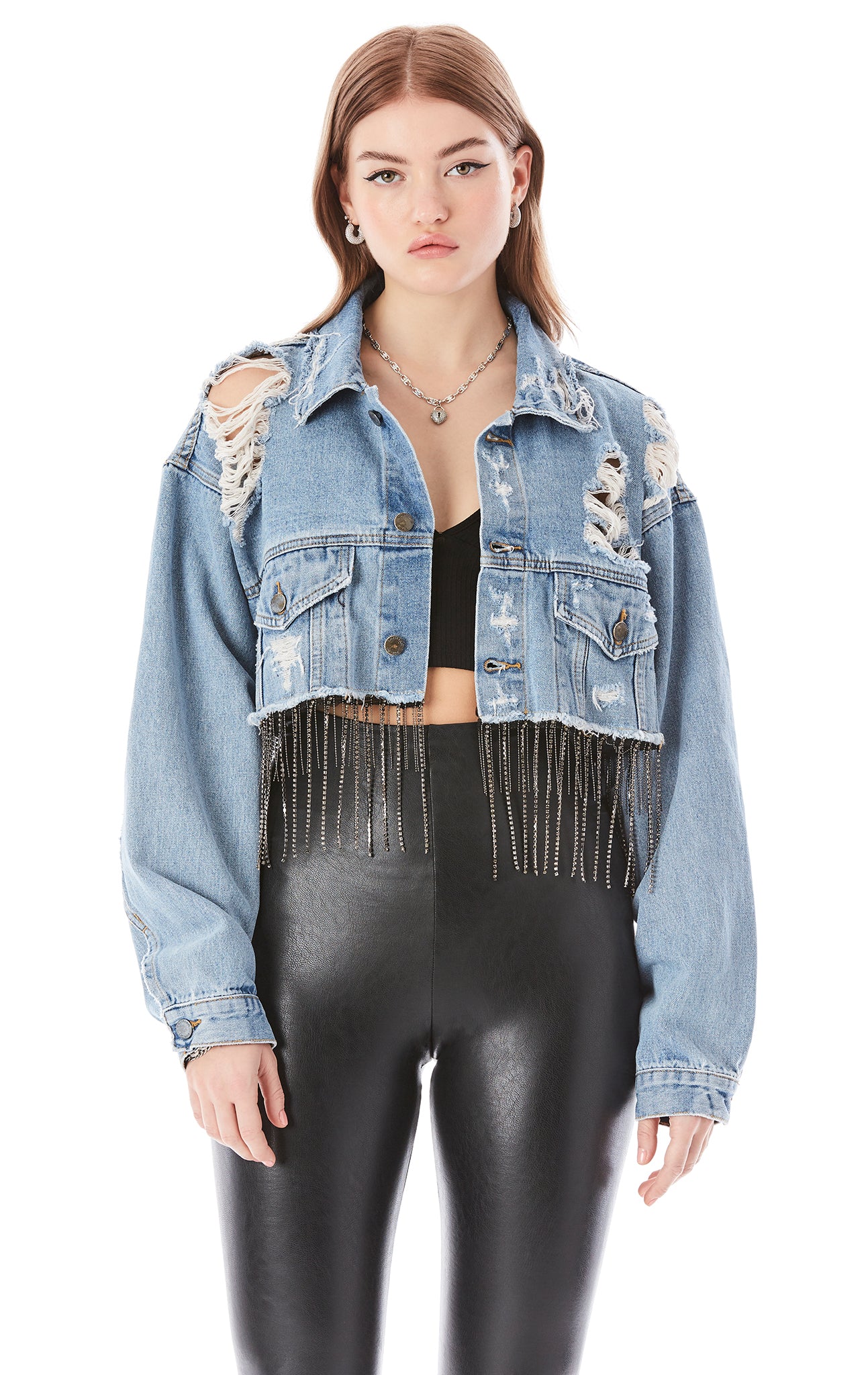 NICHOLAS HARLOU CROP DENIM JACKET – LF Stores