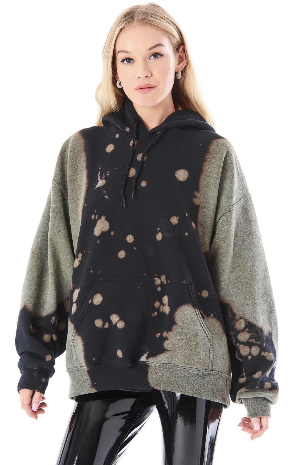 bleached black hoodie