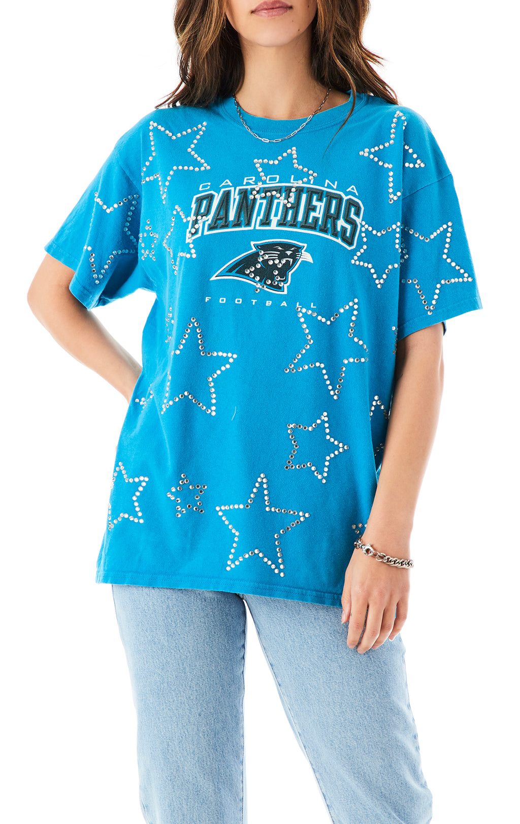 carolina panthers rhinestone shirt