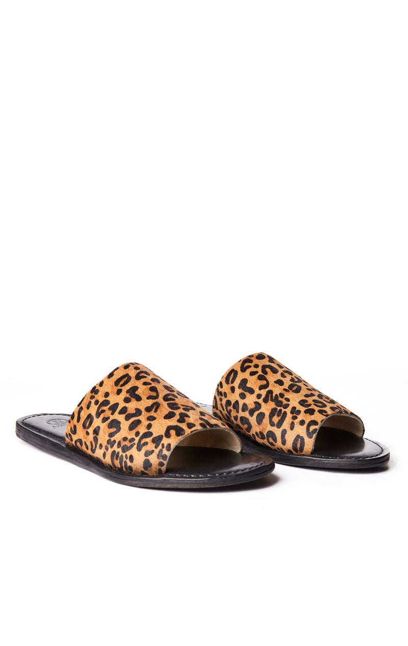 leopard print slide loafers