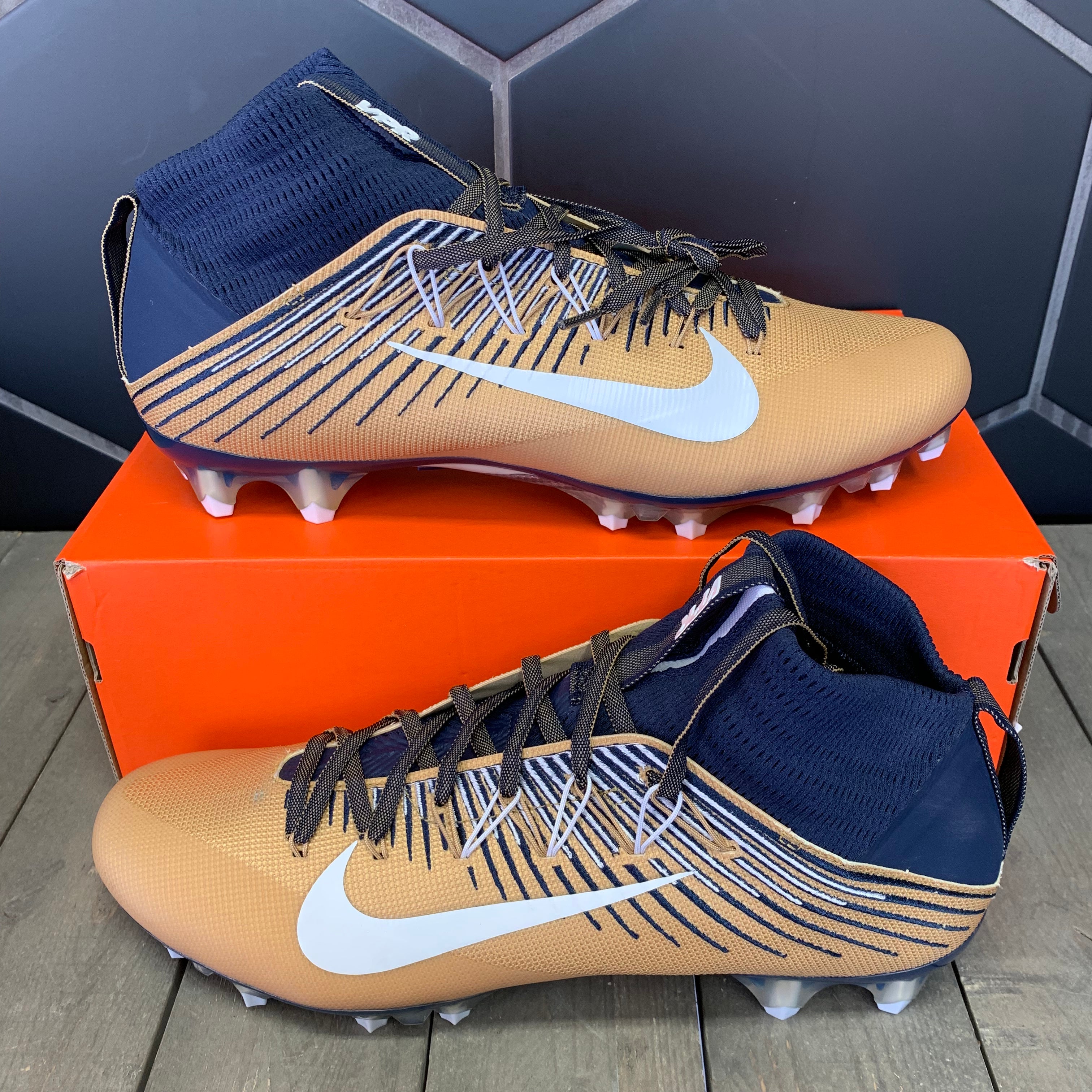 navy and gold football cleats
