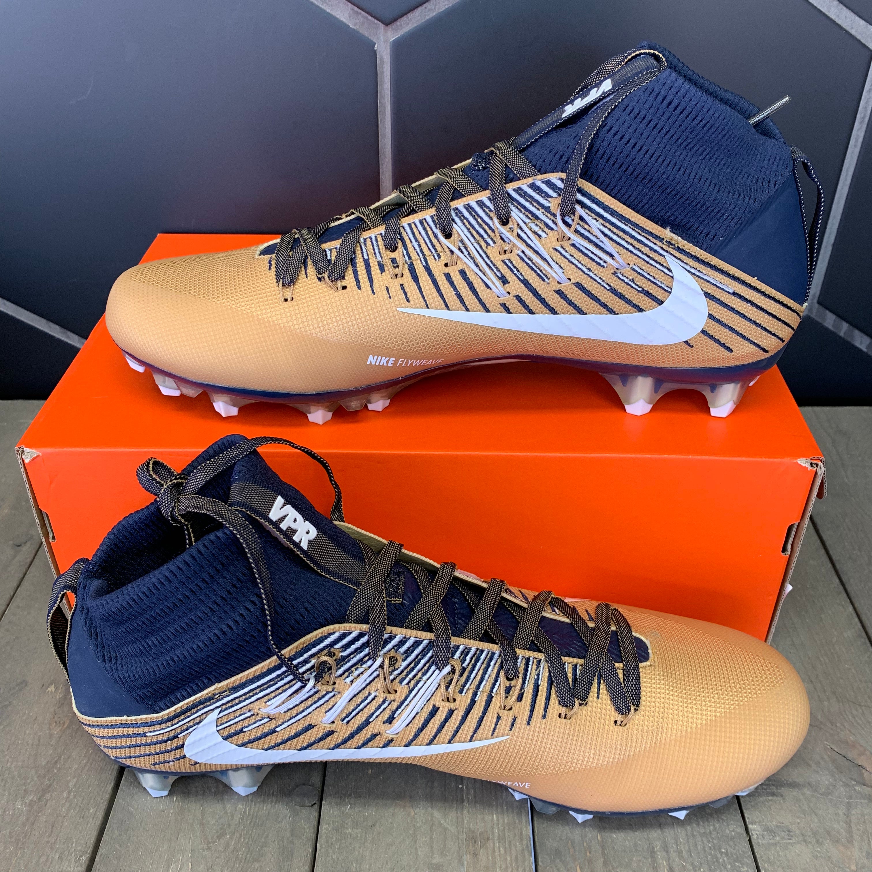 navy blue and gold football cleats