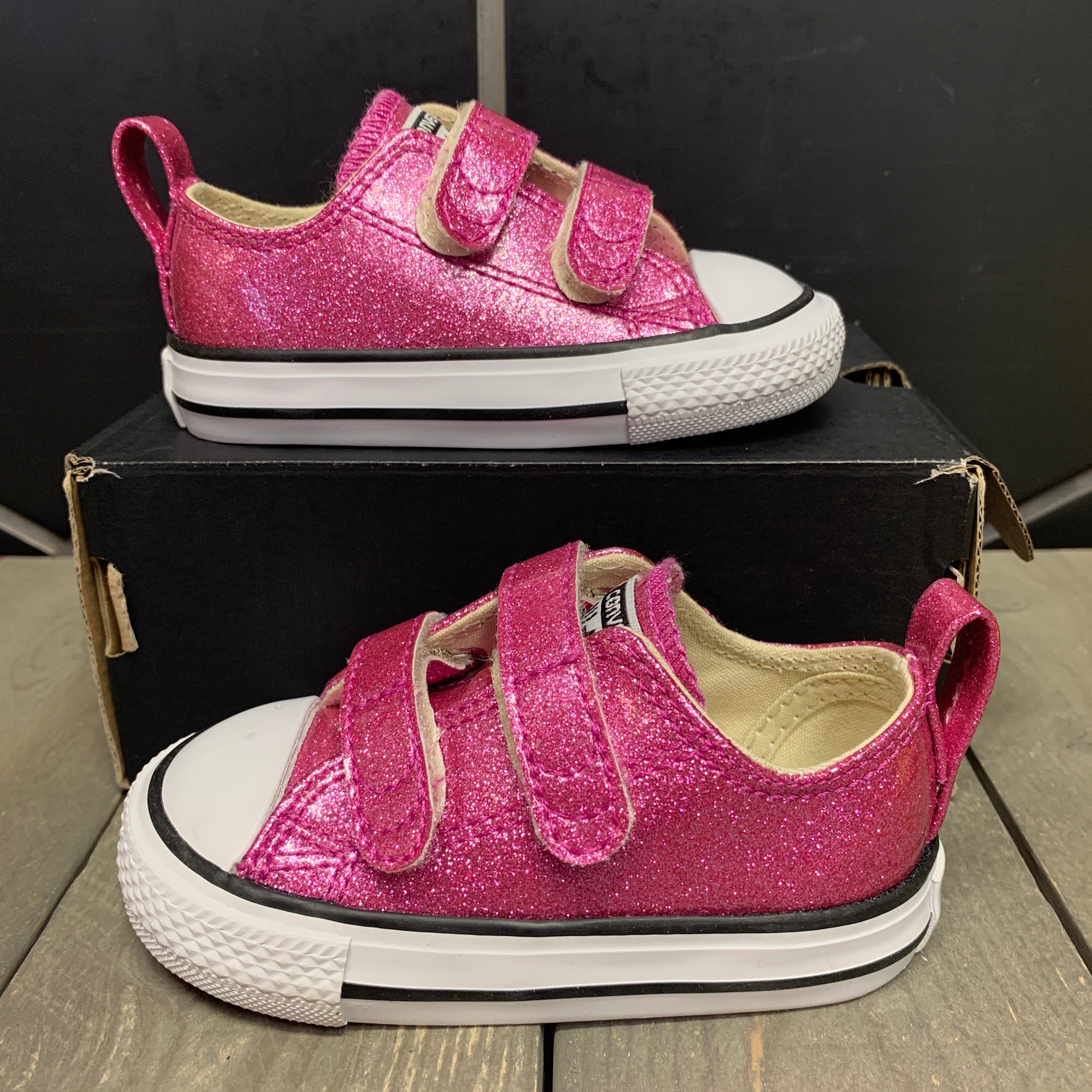 pink glitter converse infant