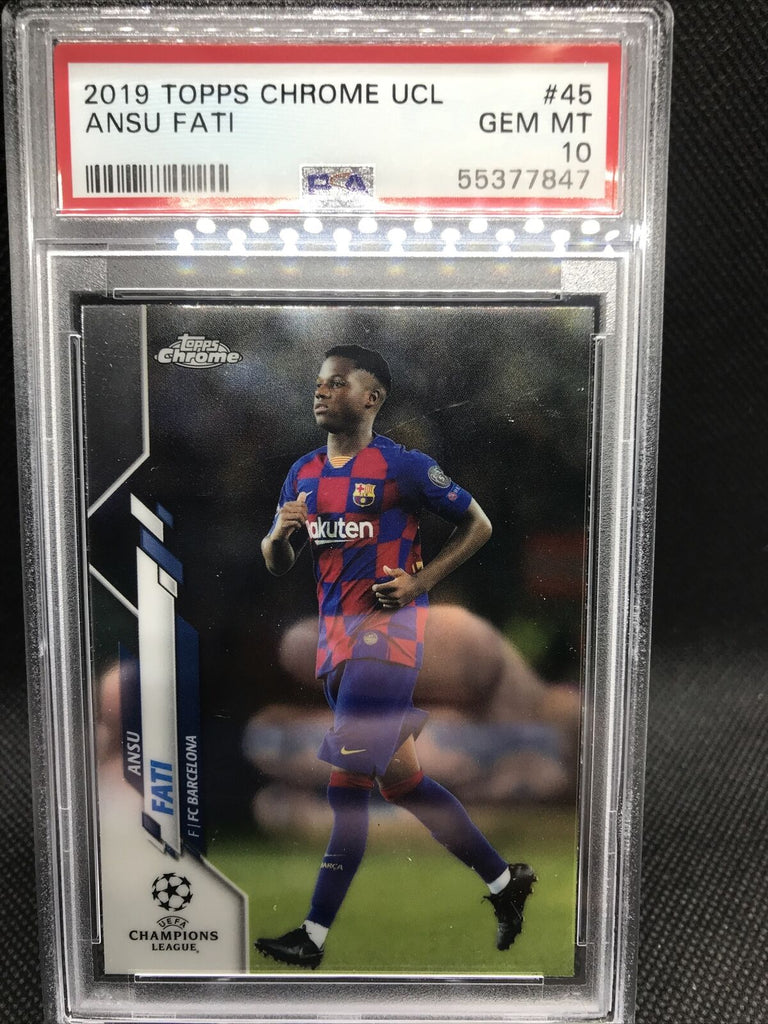 2019 Topps Chrome UCL Lionel Messi Blue Refractor PSA 10 78/150