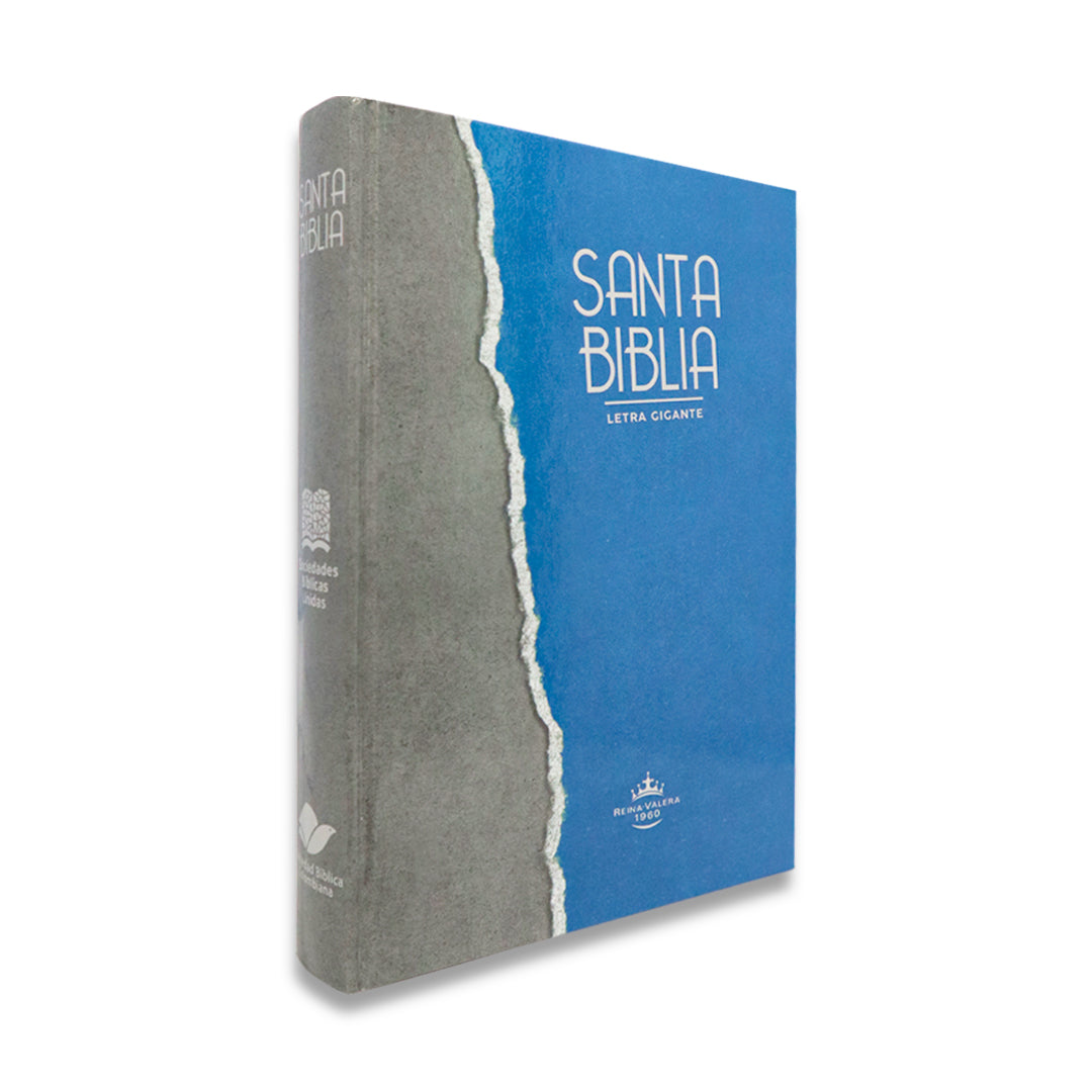SANTA BIBLIA REINA VALERA 1960 LETRA GIGANTE TAPA DURA /AZUL GRIS