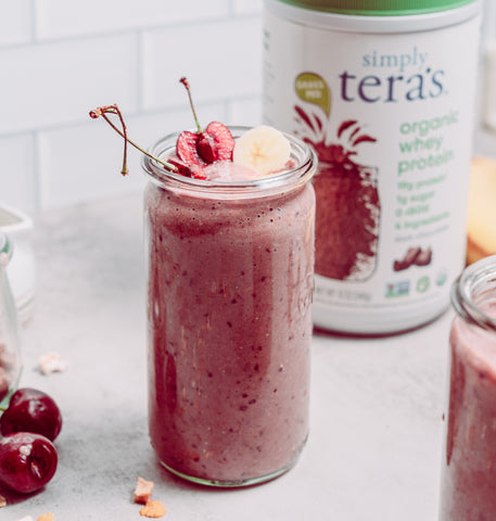 cherry almond protein smoothie