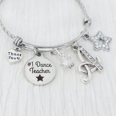 Dance Teacher Gifts-Personalized #1 Dance Teacher Bracelet- Jewelry
