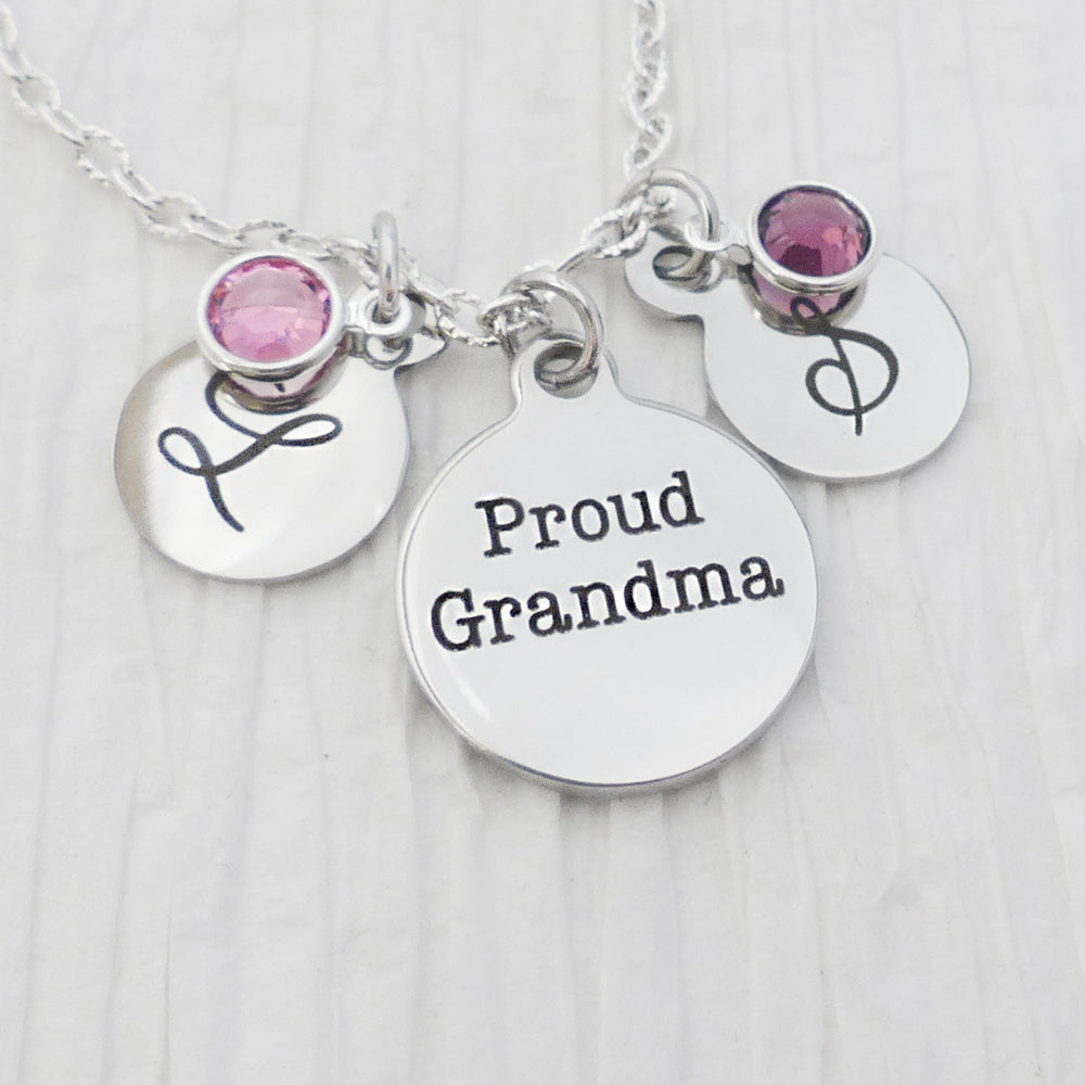 personalized birthstone necklace for grandma