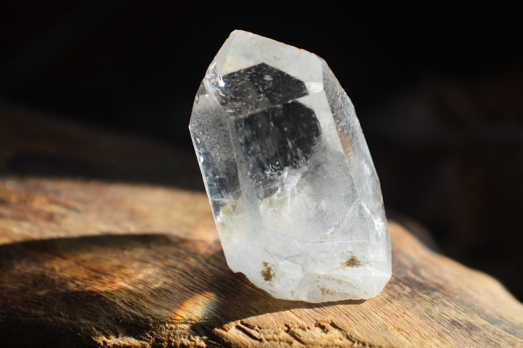 Clear quartz placed in light.