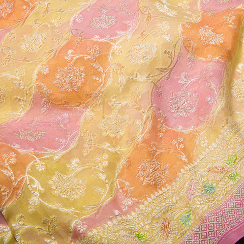 Multicolor Banarasi Georgette Saree