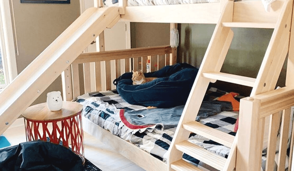 full over full bunk beds with slide