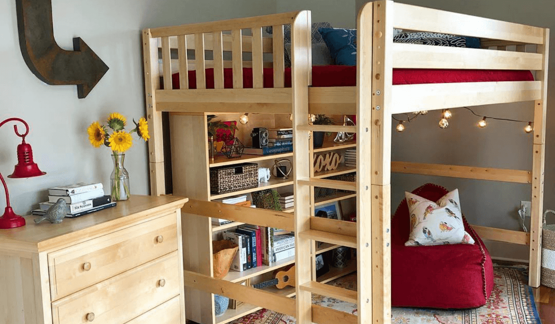 kids cabin bed with desk