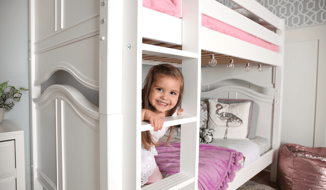 white bunk beds for girls