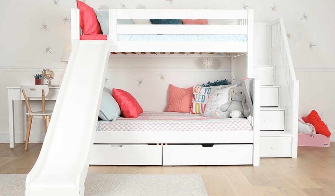 white bed for kids