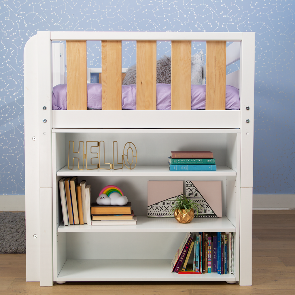 bookcase under loft bed