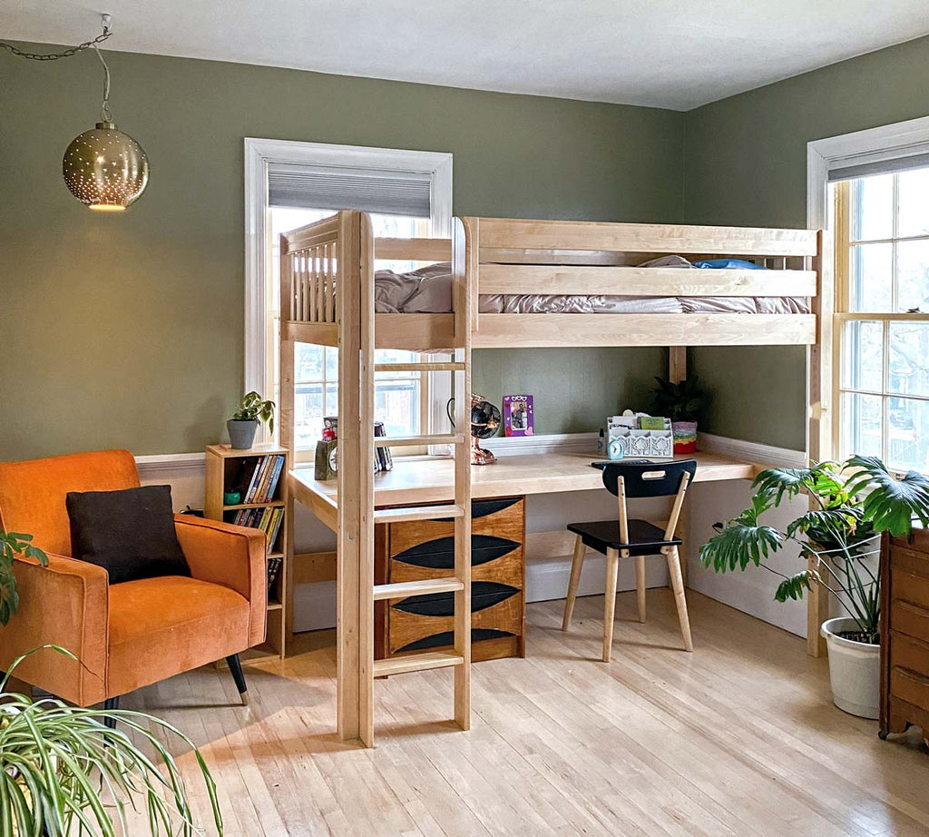 twin xl loft bed with desk for dorms